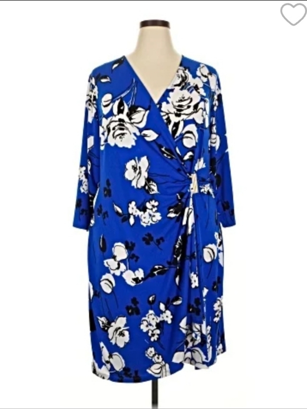 Calvin Klein Royal Blue Floral Wrap Dress